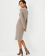 Ribbed Button Trim Sweater Dress carousel Product Image 2