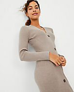 Ribbed Button Trim Sweater Dress carousel Product Image 3