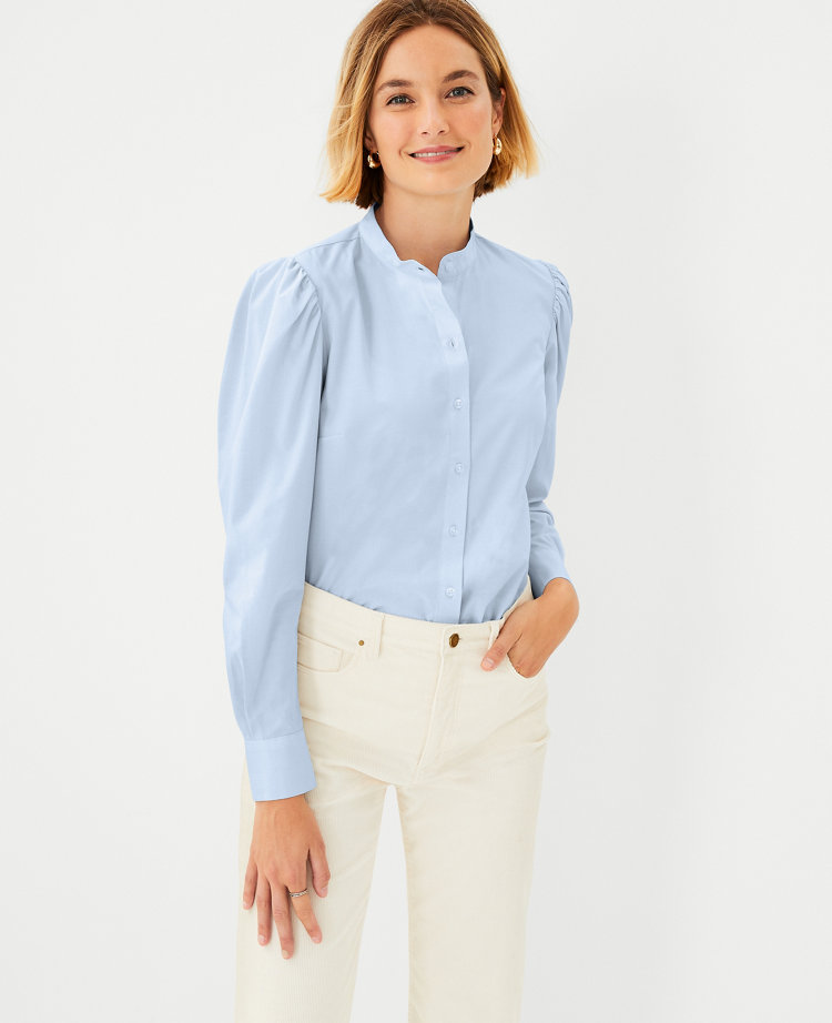 Puff Sleeve Button Blouse