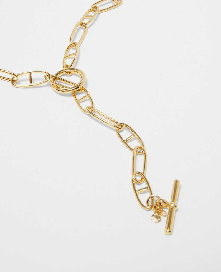 Chain Bar Lariat Necklace 