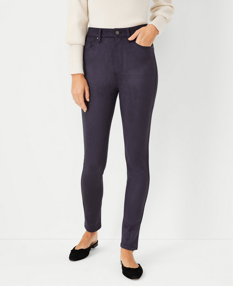 Petite Sculpting Pocket Faux Suede High Rise Skinny Jeans