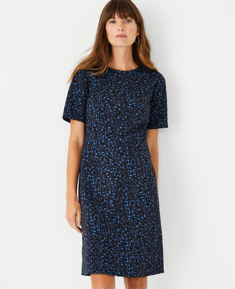 Petite Animal Print Seamed Flare Dress