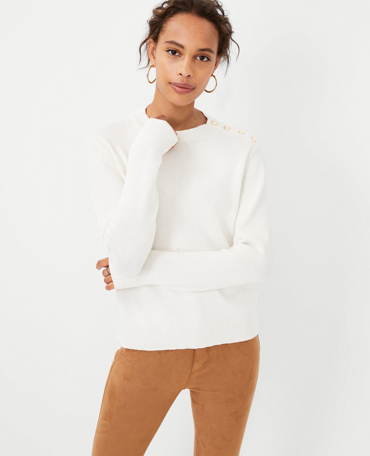 Shoulder discount button sweater