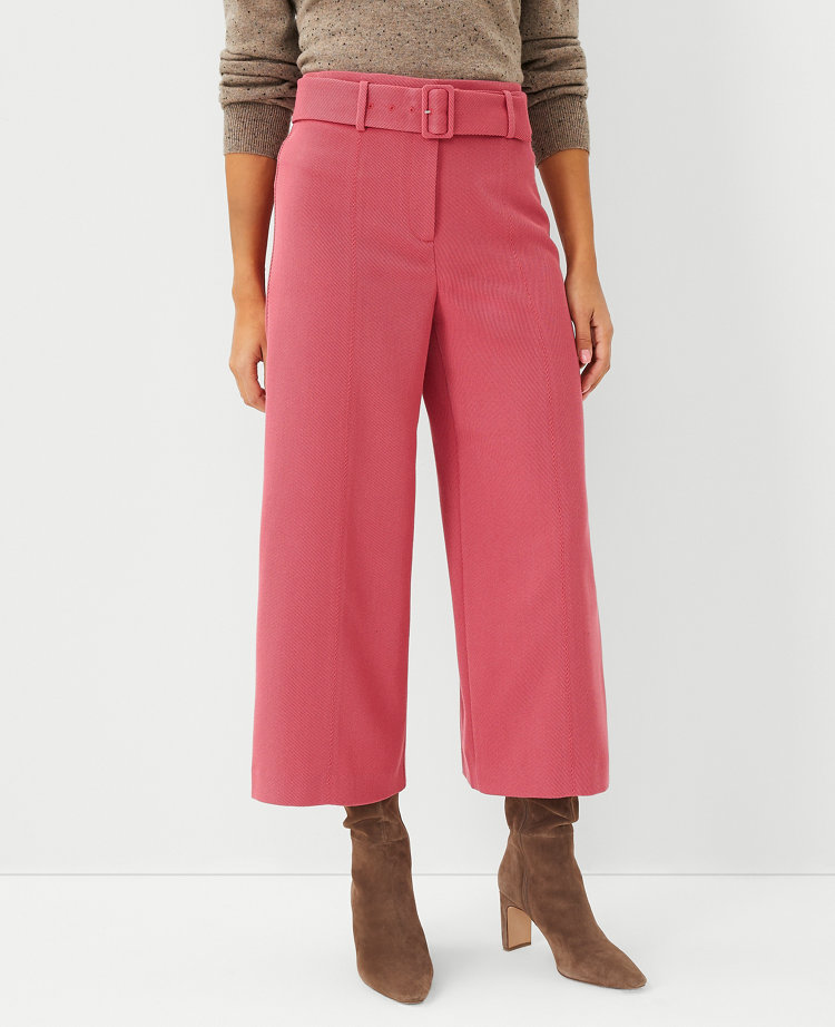 Ann Taylor The Petite Belted Culotte Pant In Vivid Blush