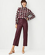 The Faux Leather Easy Straight Crop Pant carousel Product Image 1