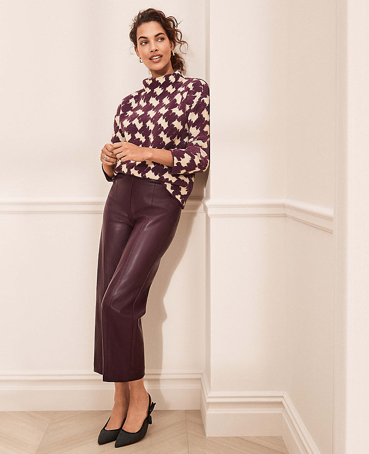 The Faux Leather Easy Straight Crop Pant
