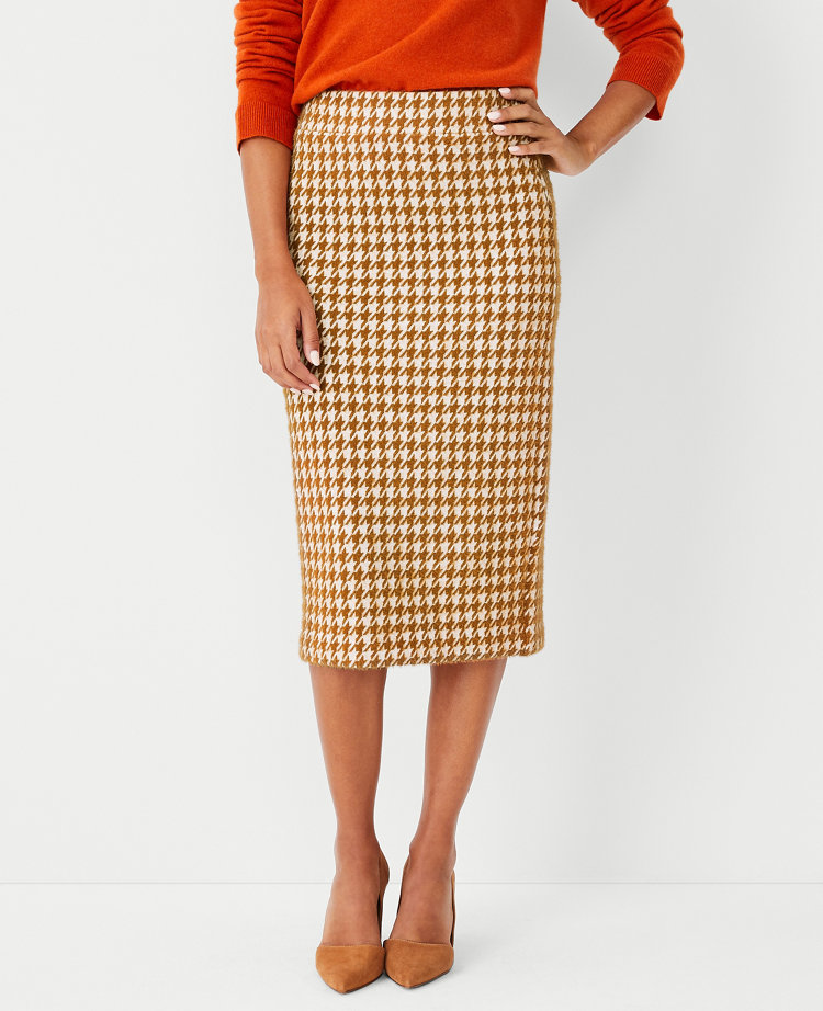 Petite Houndstooth Pencil Skirt