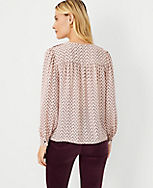 Floral Shirred Shoulder Button Top carousel Product Image 2