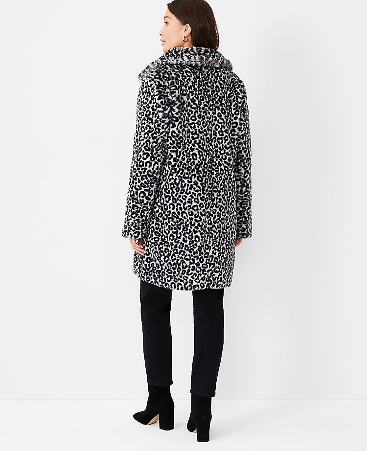 Leopard Print Faux Fur Coat 