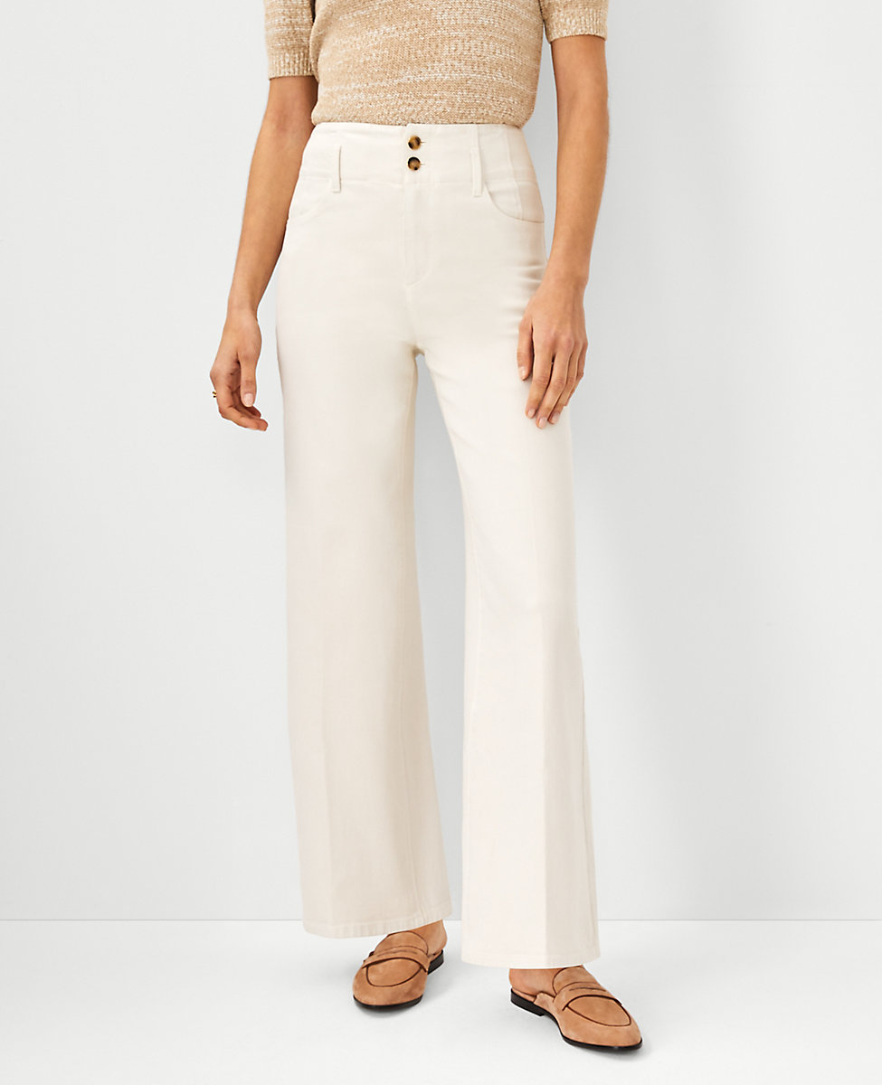Sculpting Pocket High Rise Corset Trouser Jeans in Natural Oat