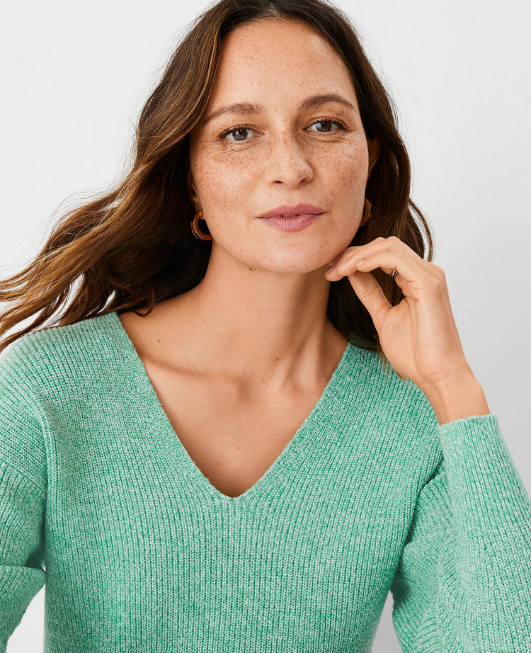 Marled v neck clearance sweater