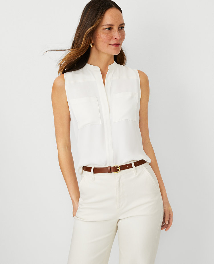 Dressy white sleeveless tops on sale