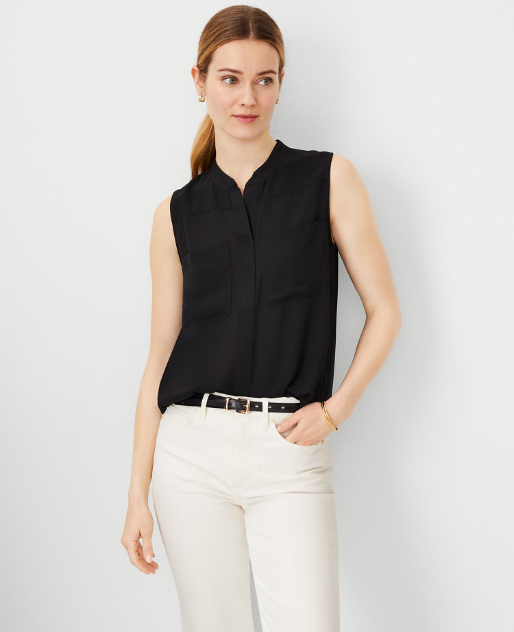 Ann Taylor Sleeveless Camp Shirt