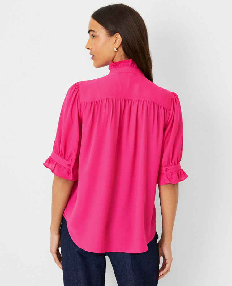 ANN TAYLOR LOFT TOP the cutest pink gauzy top from - Depop