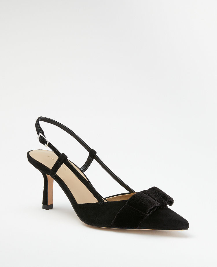 Bow store slingback pumps