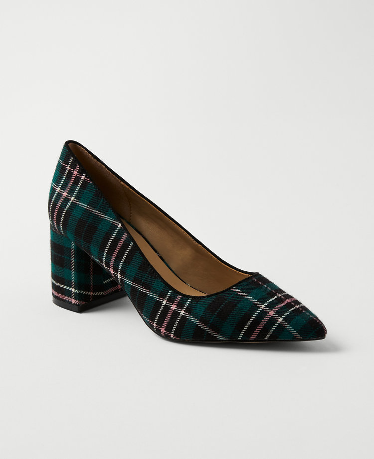 Plaid store heel shoes