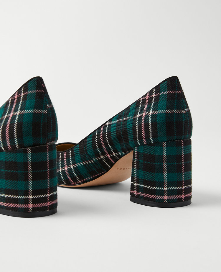 Plaid cheap heels pumps