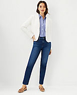 Petite Sculpting Pocket Mid Rise Taper Jeans in Classic Indigo Wash carousel Product Image 1