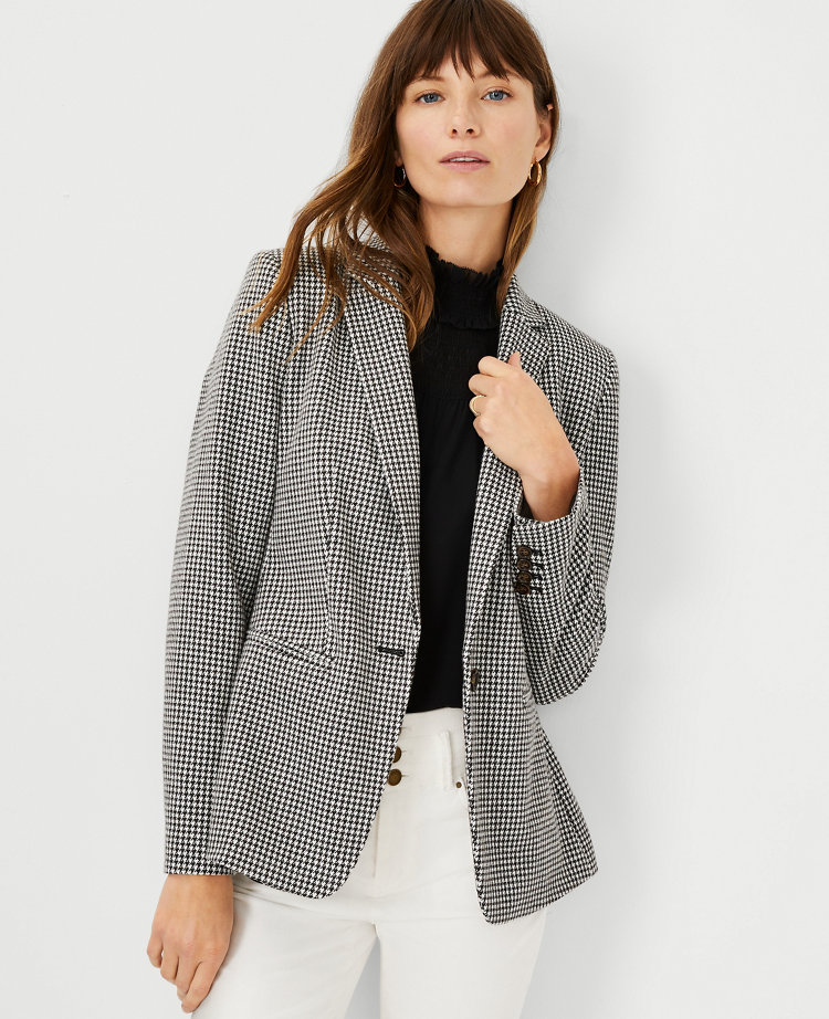 Petite houndstooth blazer hotsell