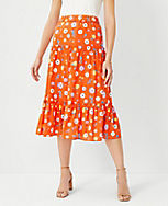 Floral Tiered Midi Skirt carousel Product Image 1