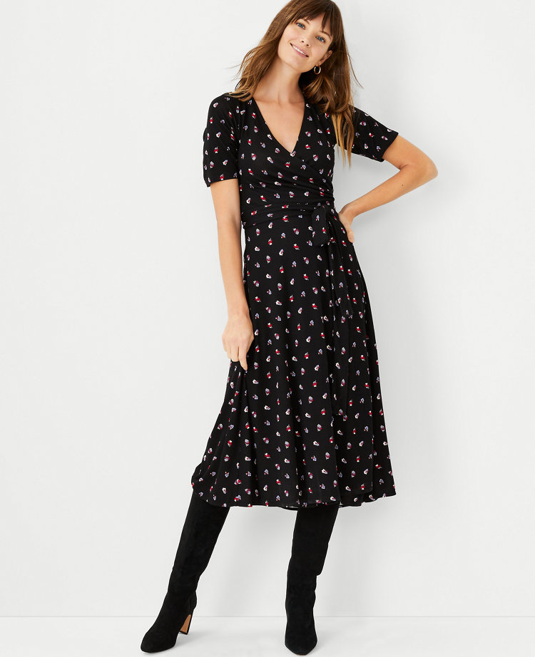 Petite floral wrap outlet dress