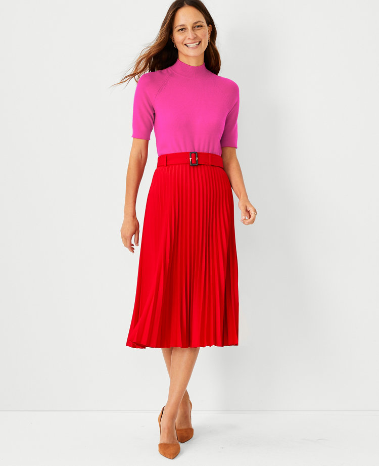 【COLOR iN ID】Belted pleated midi skirt Belted Pleated Midi Skirt