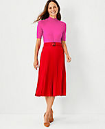 Belted Pleated Midi Skirt carousel Product Image 1