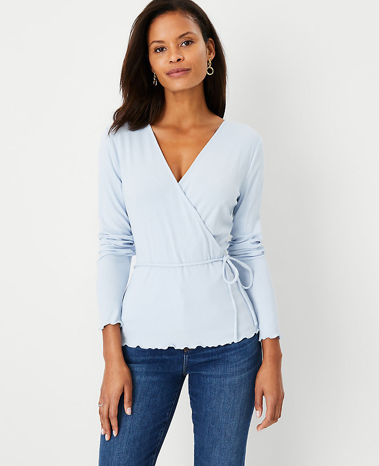 Ribbed Wrap Top
