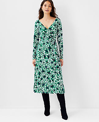 Ann Taylor Floral Wrap Dress In Bright ...