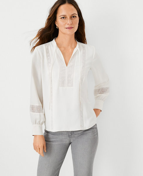 NWT Ann Taylor Petal Pleated Pullover Long Sleeve Blouse  $69.50  NEW Ivory
