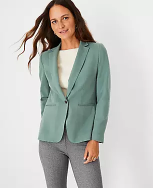 The Petite Hutton Blazer in Twill carousel Product Image 1
