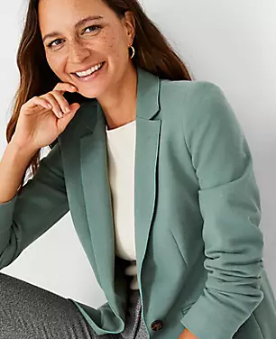 The Petite Hutton Blazer in Twill carousel Product Image 3