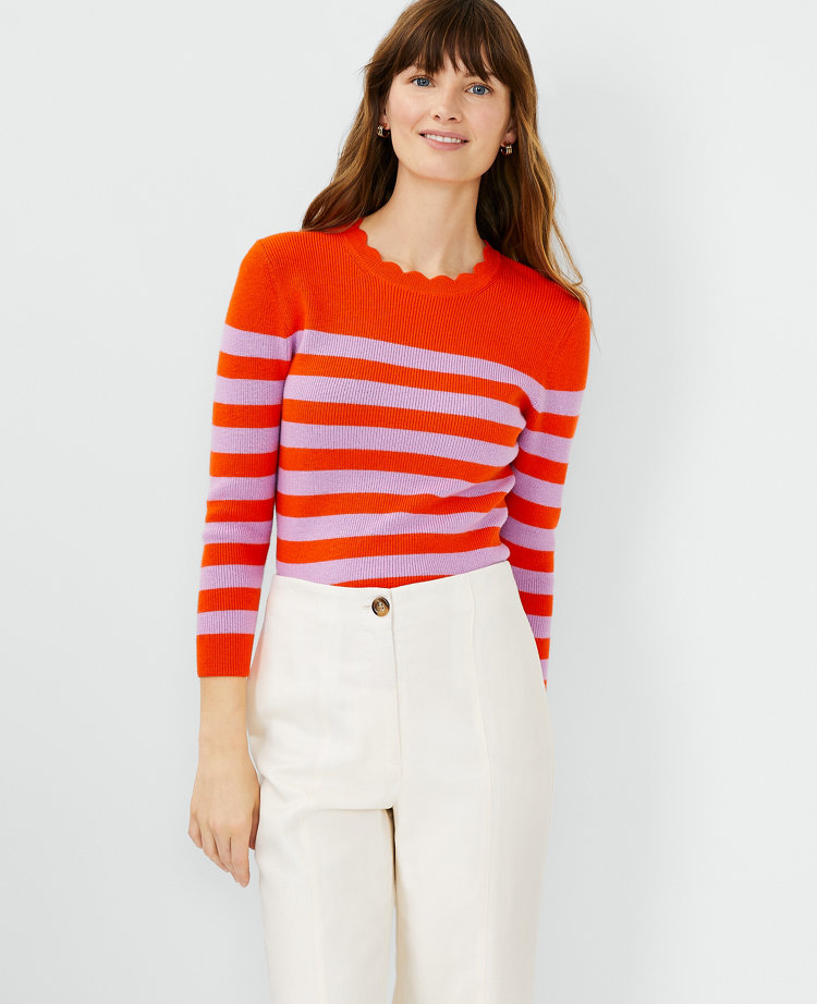 Scalloped 2025 neck sweater