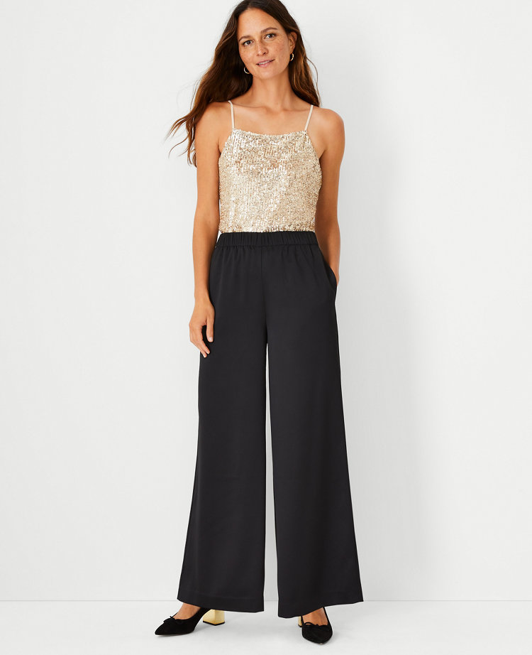 The Petite High Waist Pull On Wide Leg Pant