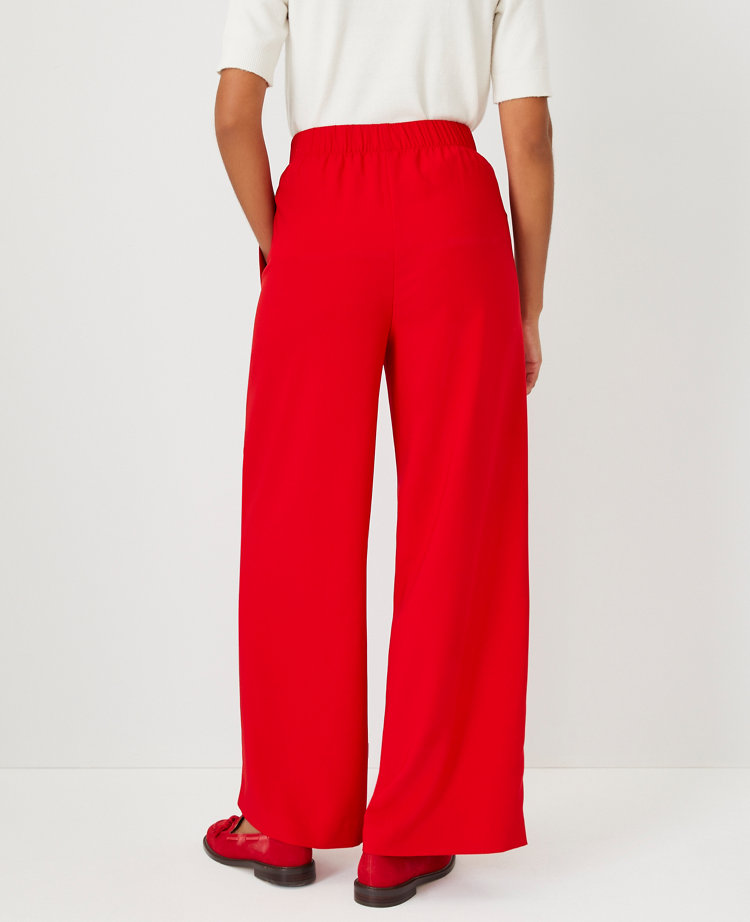 The Petite Crepe High Waist Pull On Wide Leg Pant