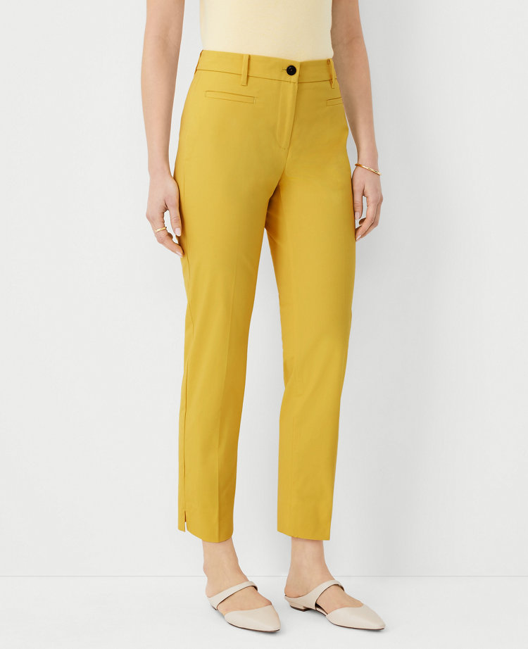 Ann Taylor The Cotton Crop Pant In Yellow Calla Lily