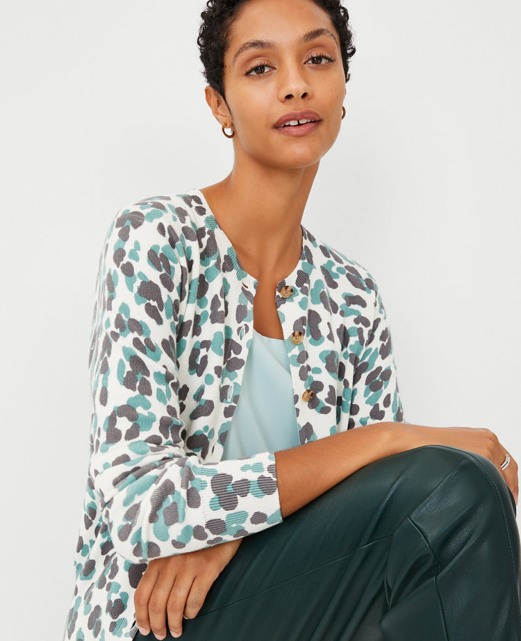 Ann taylor leopard cardigan deals