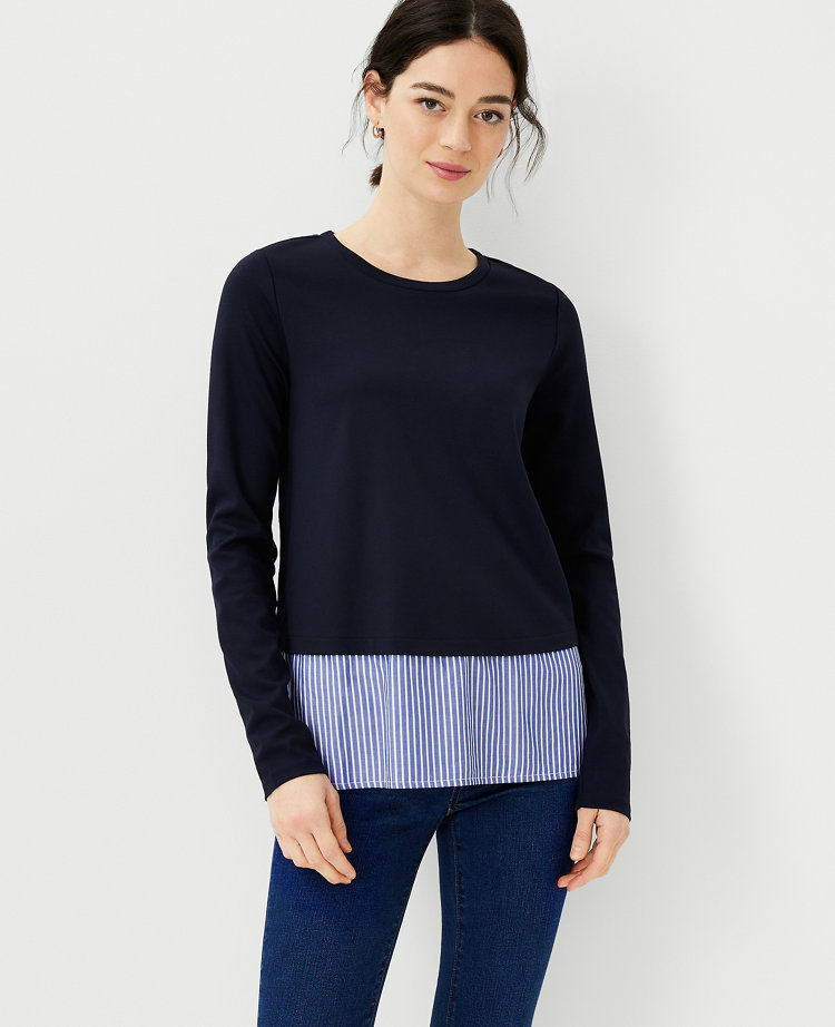 Petite Layered Mixed Media Top