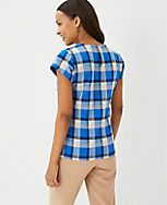 Plaid Cap Sleeve Top carousel Product Image 2