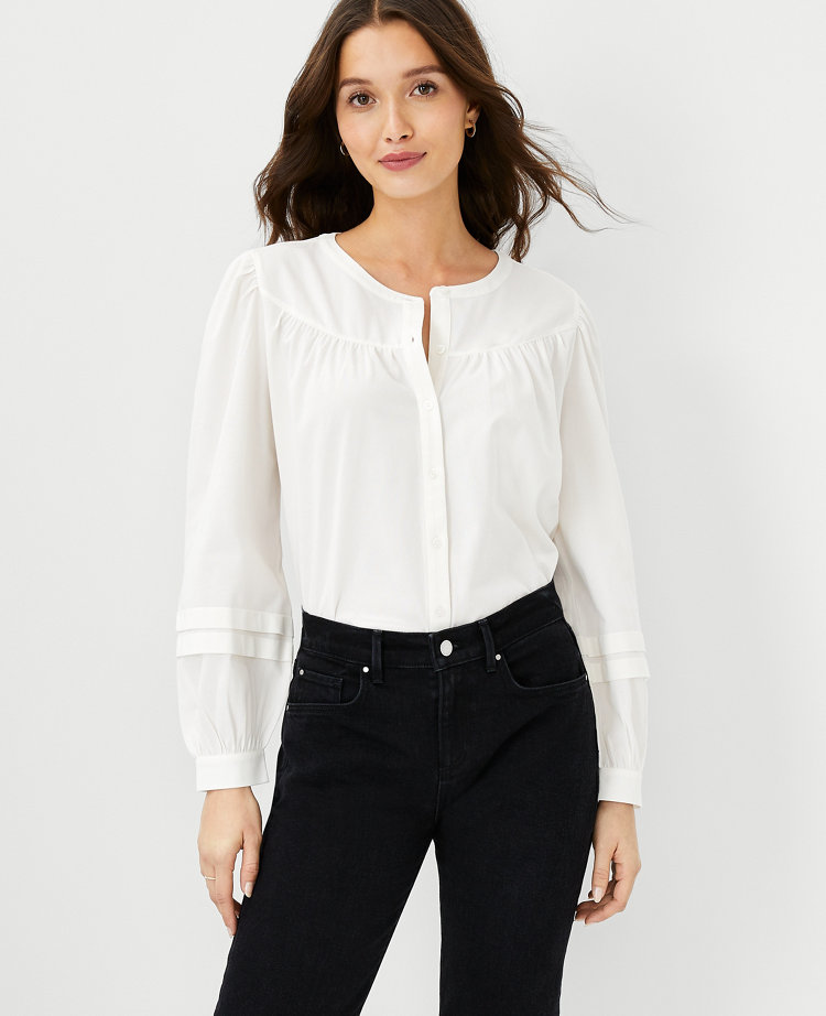 Petite Pleated Sleeve Shirt