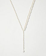 Pearlized Knot Lariat Necklace carousel Product Image 1