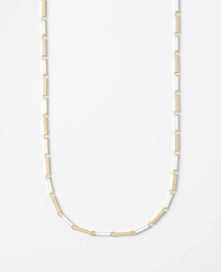 Enamel Box Chain Necklace