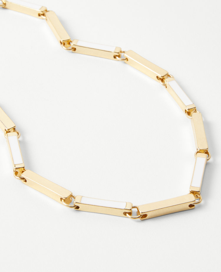 Enamel Box Chain Necklace