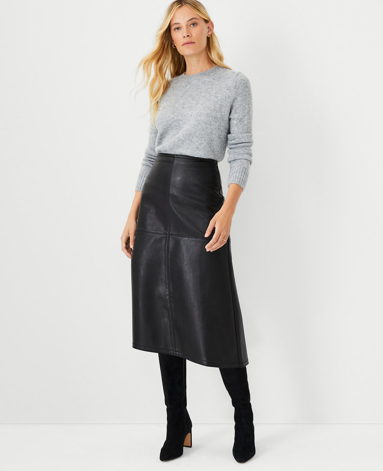 Faux leather shop skirt ann taylor