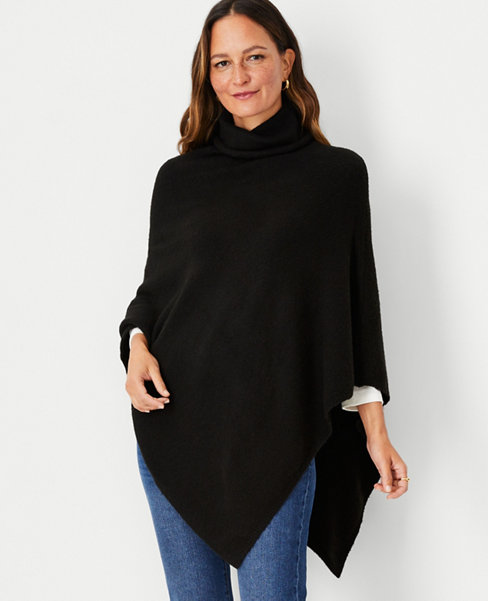 Ann Taylor Belted Poncho in Natural Womens Clothing Jumpers and knitwear Ponchos and poncho dresses 