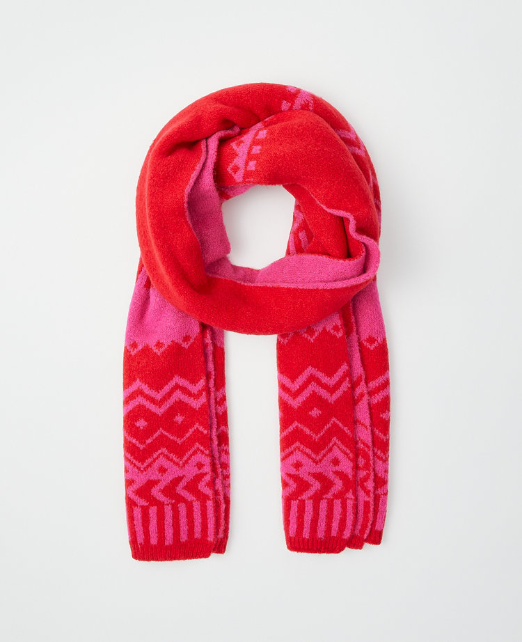 Fair Isle Knit Blanket Scarf