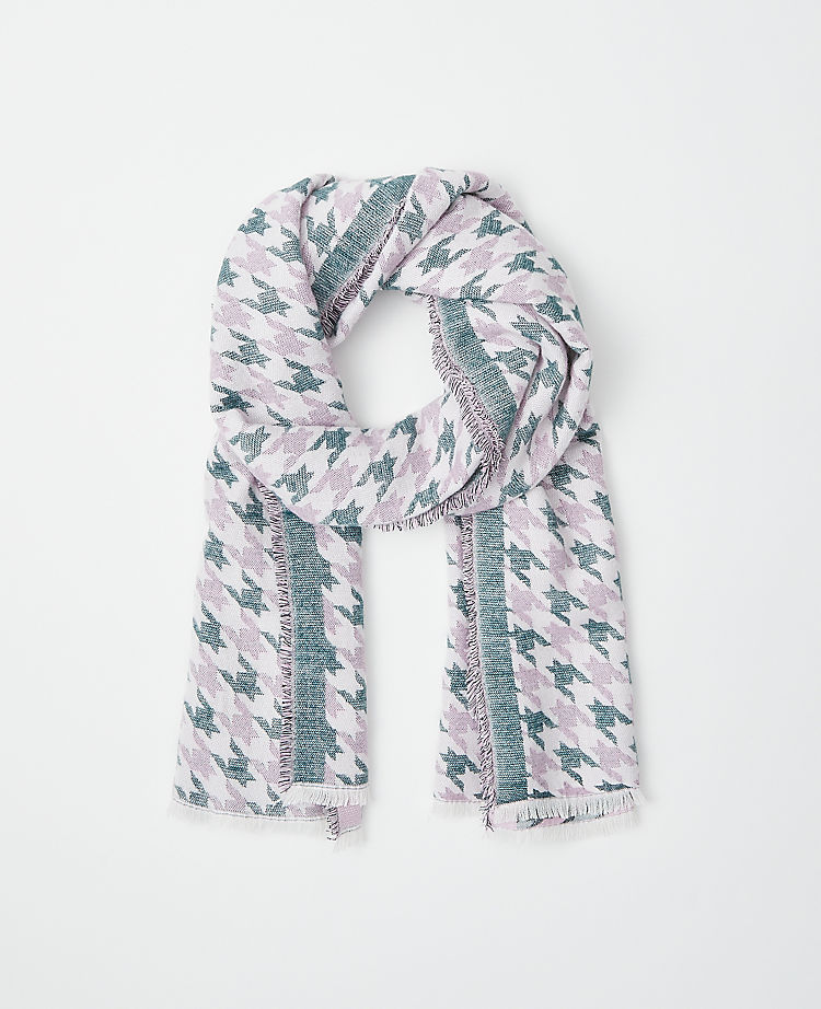 Houndstooth Woven Blanket Scarf