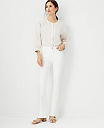 Sculpting Pocket Mid Rise Slim Boot Cut Jeans in White carousel Product Image 1