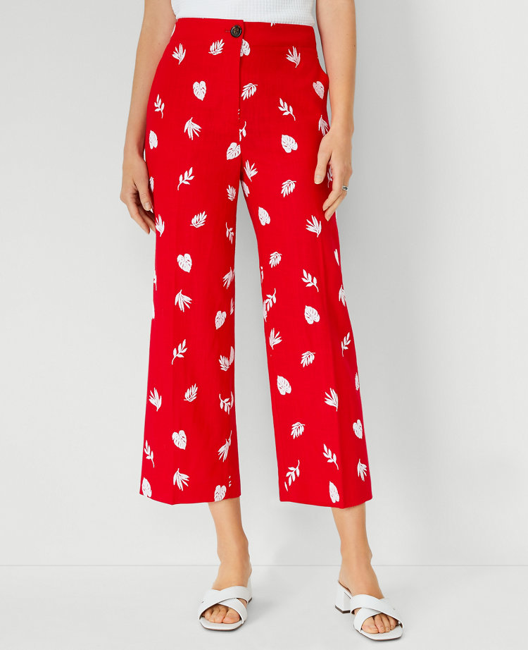 The Embroidered Wide Leg Crop Pant 