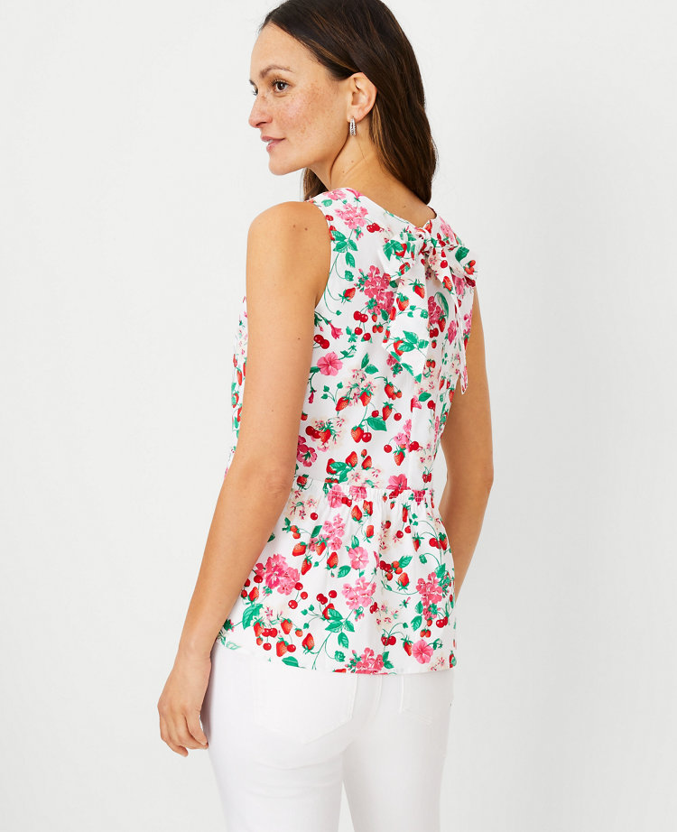 Floral Tie Back Peplum Shell
